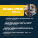 Oscillating Wood Stove Fan, 5-Blade Heat-Powered