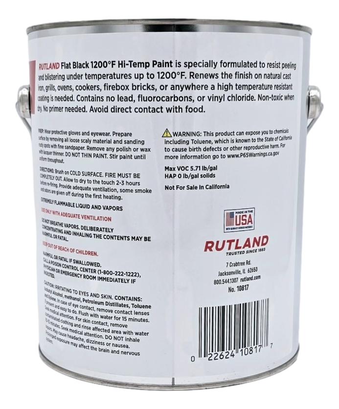 1200°F Hi-Temp Brush-On Paint | RUTLAND