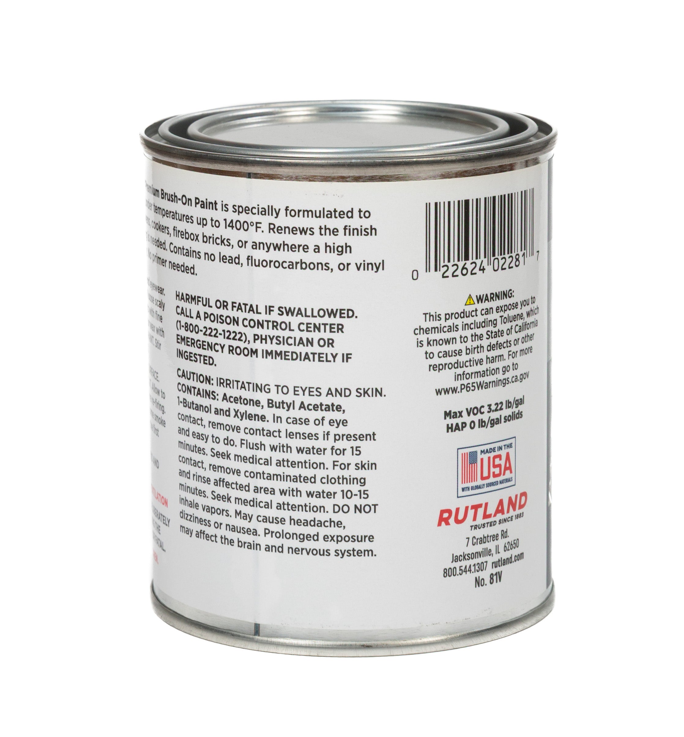 Premium 1400°F Hi-Temp Brush-On Paint | RUTLAND