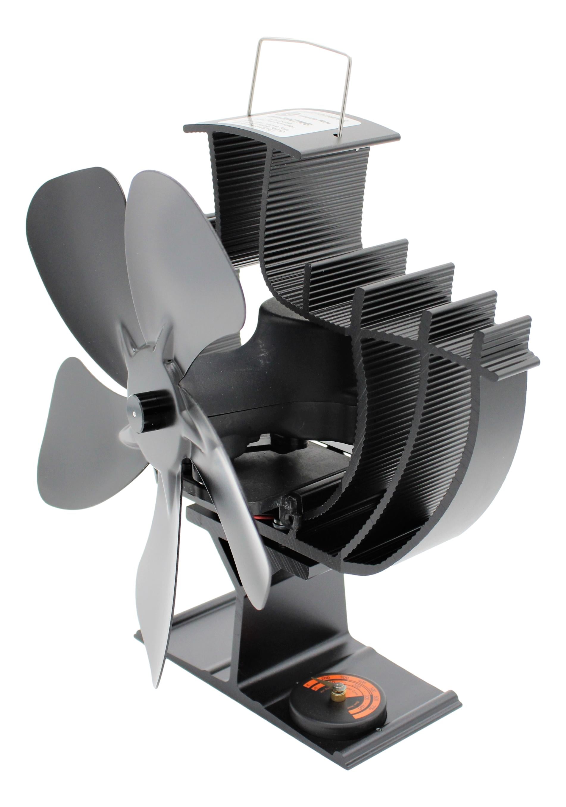 暖房用送風機 暖炉 ブラック 送風ファン 卓上扇風機 高温耐性 Oscillating Wood Stove Fan, 5-Blade Heat-Powered | RUTLAND