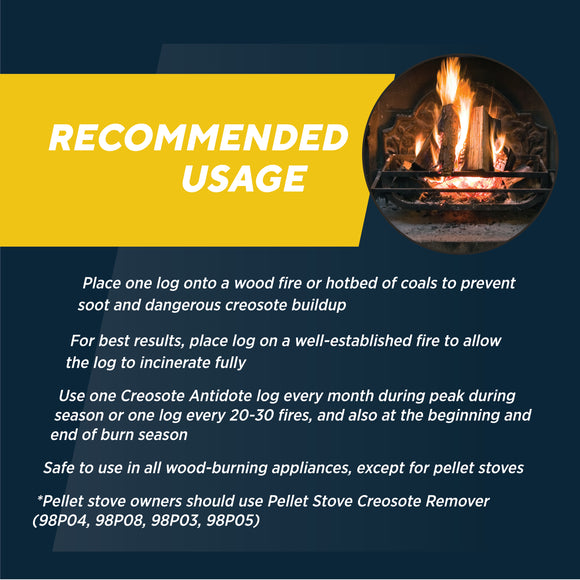 Creosote Antidote, Chimney Cleaning Fire Logs, 2-Pack