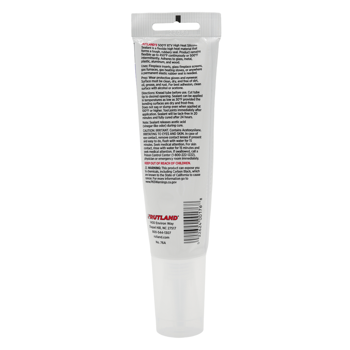 500ºF RTV High Heat Silicone Sealant | RUTLAND