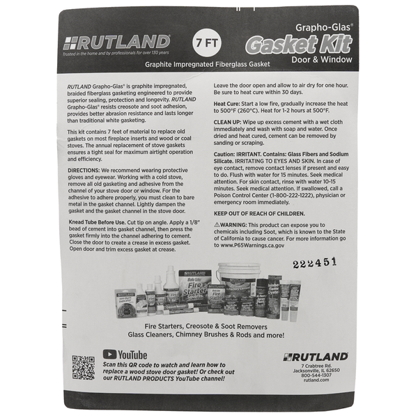 Rutland Grapho-Glass Flat Stove Gasket, 5/8 x 3/16-Inch (RD-720) - Per Foot Rutland Grapho-Glass Flat Stove Gasket, 5/8 x 3/16-Inch (RD-720) - Per Foot